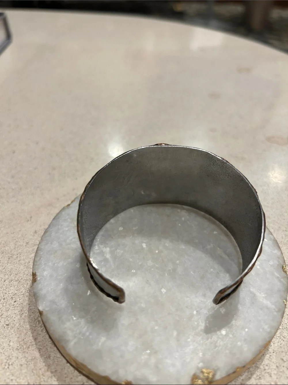 Handcrafted baroque pearl and Rose Gold Accent Cuff Bracelet - Boho Festival,